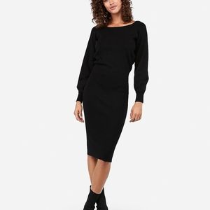 Express x Negin Mirsalehi black midi sweater dress